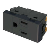 Tomacorriene sencillo negro sin apa 23mm linea española voleck